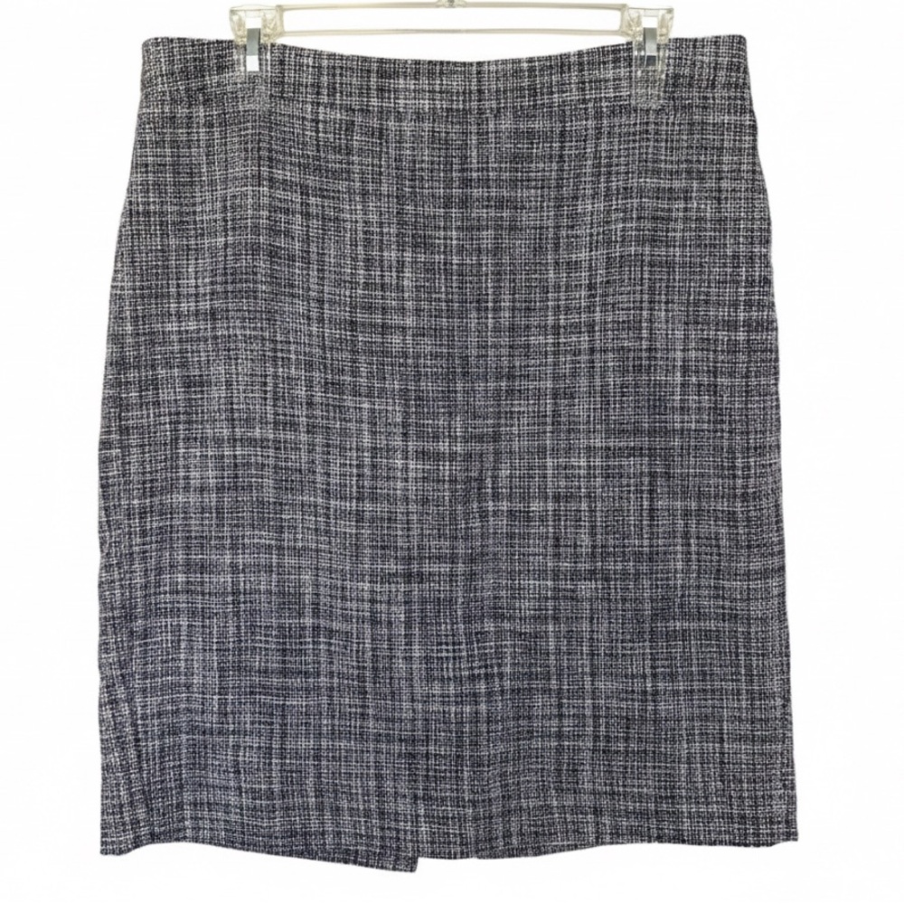 🔴 J.Crew No. 2 Pencil Skirt Size 10 Blue White Tweed Cotton Rayon Style 63598